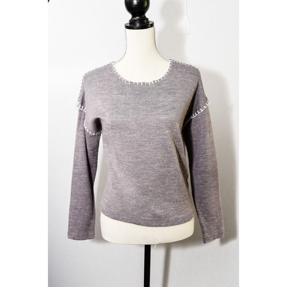 La Fee Verte Anthropologie shirt womens XS/S sweater sweatshirt top Edge stitch